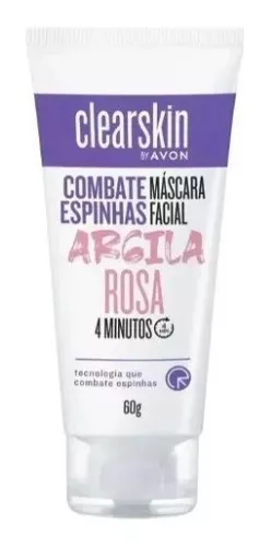 Clearskin Máscara Facial Combate Espinhas Argila Rosa - 60g - COD: 1046-12