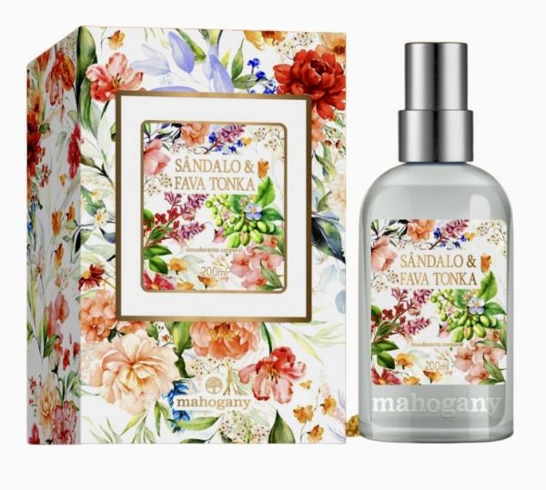 AGUA INTENSA DESOD CORP SANDALO E FAVA TONKA 200ML MAHOGANY- COD: 1989-37