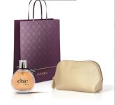 bo Desodorante Colônia Chic Chérie 95ml + Nécessaire Dourado Arredondado Eudora Collection CÓDIGO 9