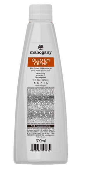 REFIL OLEO EM CREME DESODORANTE CORPORAL 300ML MAHOGANY CÓDIGO 2091 -38