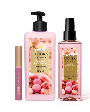 Combo Macaron de Framboesa: Spray Perfumado 200ml + Creme Hidratante 400ml + Gloss 5,2ml - COD: 446-