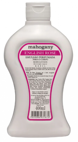 Refil English Rose Emulsão Perfumada Para o Corpo - 400ml - COD: 1888-28 - PL3-A1
