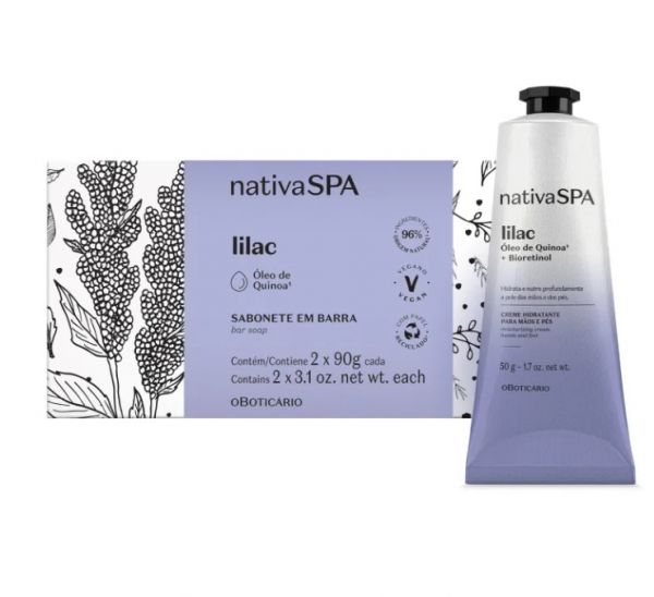 Combo Nativa Spa Lilac: Sabonete Em Barra 2x90g + Creme Para Mãos e Pés 50gCÓDIGO 2168 -47